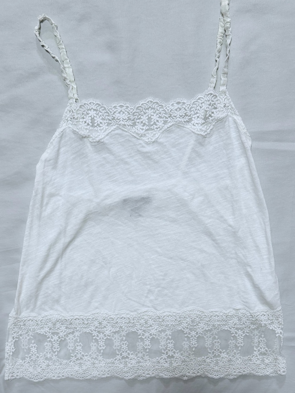 Vintage American Eagle White Lace Trim Camisole Tank Top Size XXS RARE Cotton